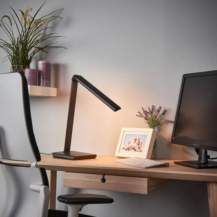 Lindby Kuno, LED Tischlampe in schwarz, dimmbar mit USB Anschluss für Arbeitszimmer & Büro – Bild 4