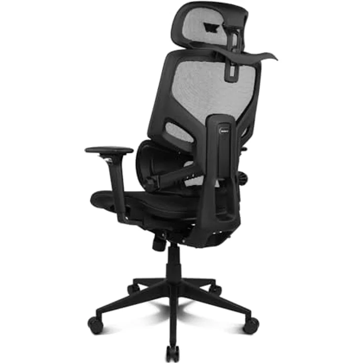 DRIFT GAMING DRAIR400 - Professioneller Gaming Chair, hochwertiges Mesh und verstärktes Polymer, 4D verstellbare gepolsterte Armlehnen, Kolbenklasse 4, drehbar, neigbar, verstellbar, schwarz. – Bild 4