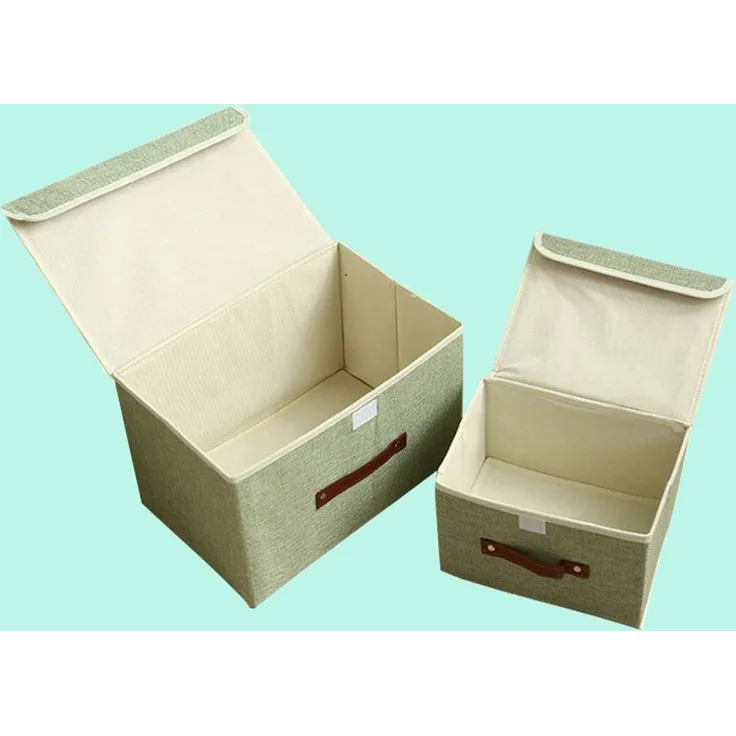 ABC Aufbewahrungsbox mit Deckel, 2er-Set, faltbar, aus Stoff