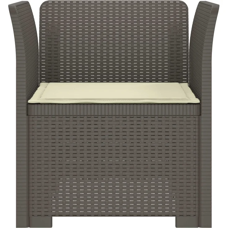 vidaXL 1-Sitzer Sessel mit Kissen Rattan-Look PP Hellgrau 8011864 – Bild 4