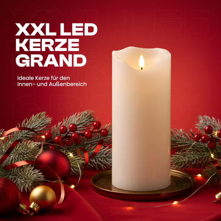 Star XXL Outdoor LED-Kerze GRAND 40 cm - realistische 3D-Flamme mit Flackereffekt, 6-Stunden-Timer, warmweißes Licht, große und wetterfeste Deko-Stumpenkerze für Innen- und Außenbereiche – Bild 3