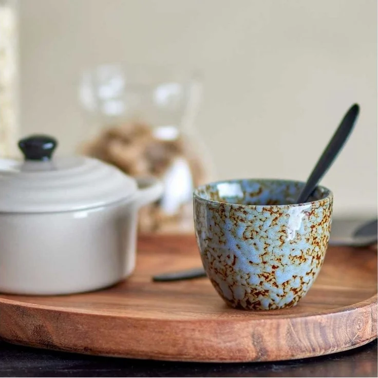 Bloomingville Becher Bloomingville Becher PAULA KLEIN Blau Braun Meliert – Bild 1