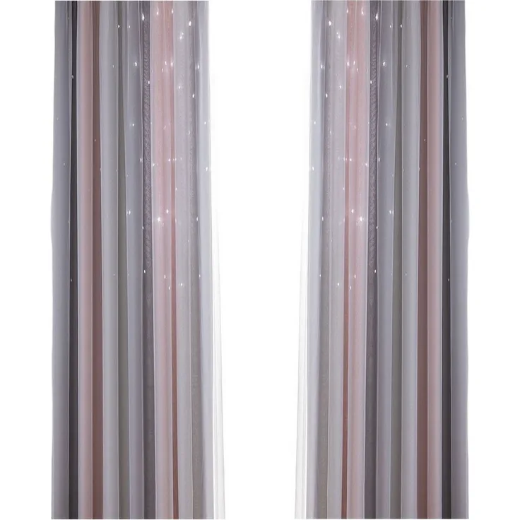 MODFU Verdunkelungsvorhang 2er Set Tüllvorhänge Farbverlauf Vorhänge Curtains Set (2 St), Ösen, verdunkelnd, Polyester, Schlafzimmer Thermovorhang Ösen Wärmeisolierend gegen Kälte Blickdicht