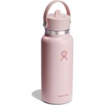 HYDRO FLASK - Wide Mouth Trinkflasche 946ml (32 oz) mit Strohdeckel - Vakuumisolierte, Wiederverwendbare Flasche aus Edelstahl - Auslaufsicherer Deckel - Trillium