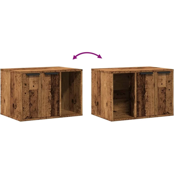 vidaXL Katzenklo Altholz-Optik 60x40x40 cm Holzwerkstoff 857731 – Bild 8