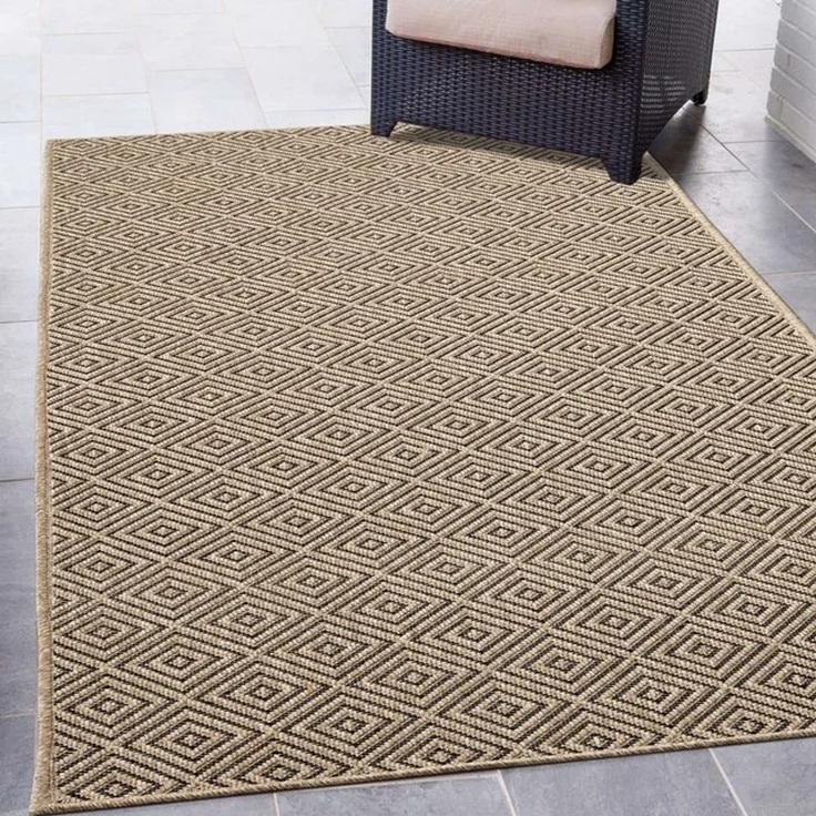 Carpetia Outdoorteppich In- & Outdoorteppich Jute-Look, rechteckig, Höhe: 5 mm, robuste Struktur wetterfest & pflegeleicht – Bild 4