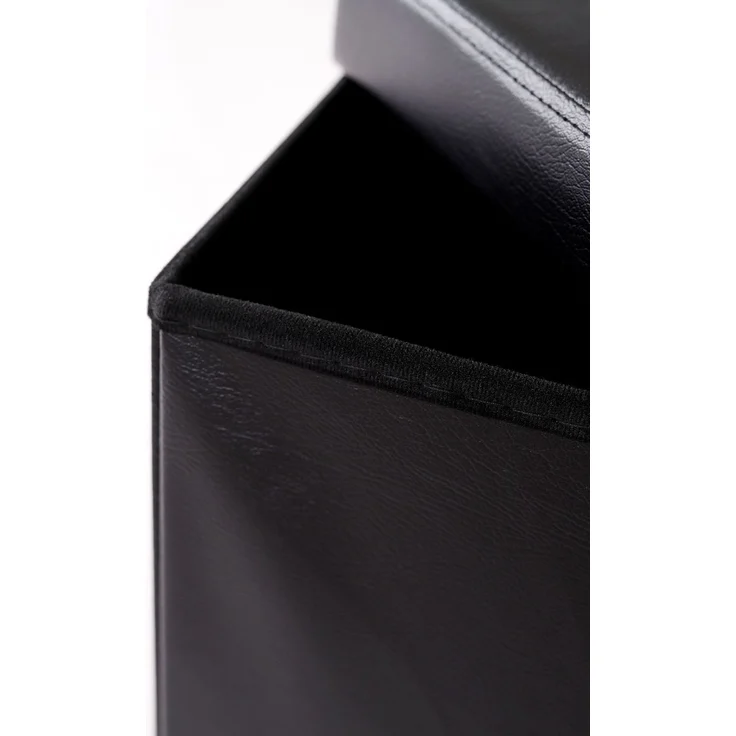 dibea Sitzhocker mit Stauraum, multifunktionaler Hocker aus Kunstleder, pflegeleicht & komfortabel, 38x38x38 cm, schwarz – Bild 3