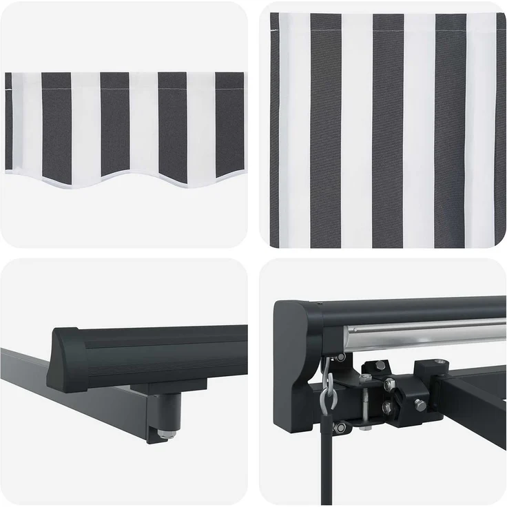 vidaXL Markisenrahmen Anthrazit und Weiß 500 x 300 cm 3331241 – Bild 8