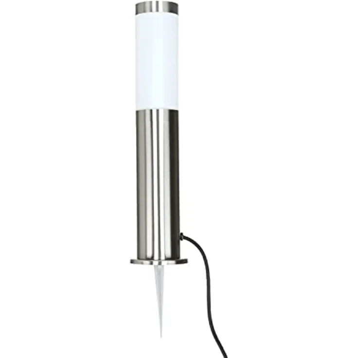 Licht-Erlebnisse Pollerleuchte BRIGHTON, Edelstahl in Silber, IP44, GU10, 45 cm, blendarme Wegeleuchte für Garten und Eingangsbereich – Bild 1
