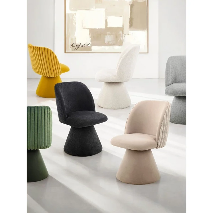HELA Drehstuhl BARI I (Set, 2 St), 360° drehbar, Polsterfuß, Materialkombi, Außen Felloptik Innen Velvet – Bild 1