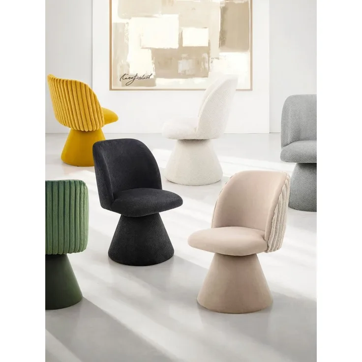 HELA Drehstuhl BARI I (Set, 2 St), 360° drehbar, Polsterfuß, Materialkombi, Außen Felloptik Innen Velvet