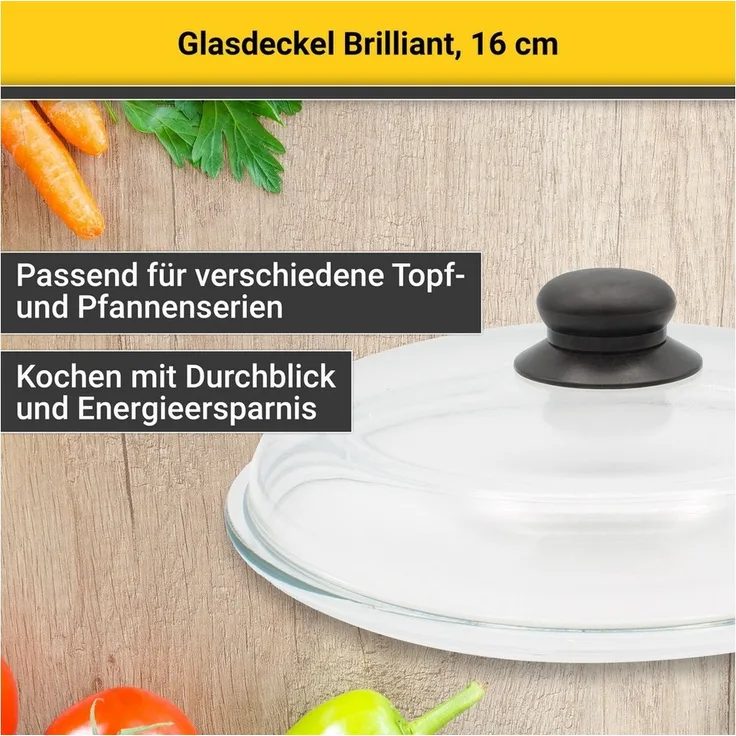 KARL KRÜGER Glasdeckel Brillant 16 cm