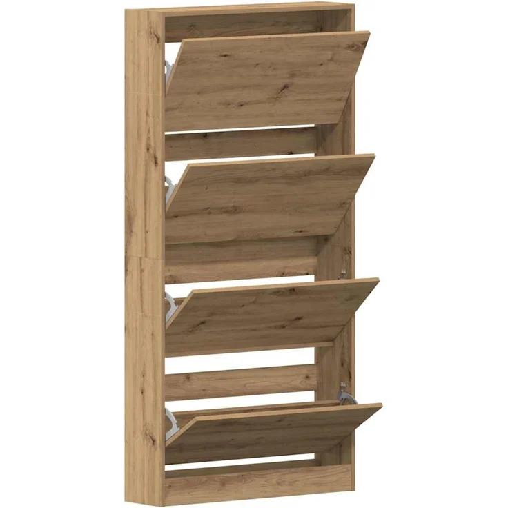 vidaXL Schuhschrank Artisan-Eiche 80 x 21 x 163,5 cm Holzwerkstoff 3334026 – Bild 4