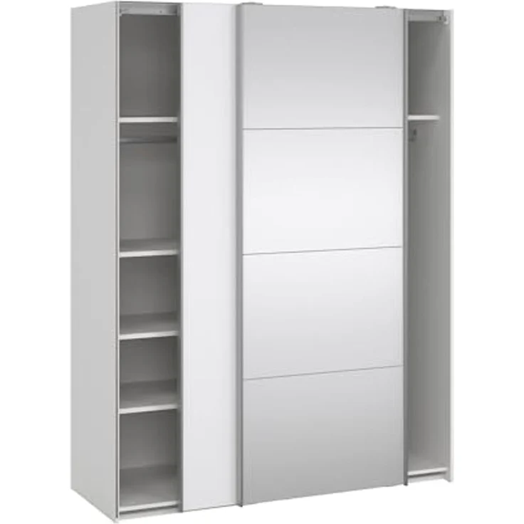 Dmora - Kleiderschrank 2 Türen Diandra, Schlafzimmermöbel, Schrank, Garderobe, 150x61 h200 cm, Weiß – Bild 5