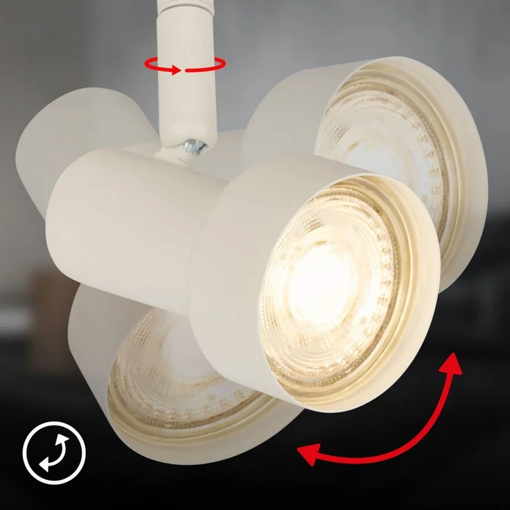 Briloner Leuchten LED Deckenspots TAPP, ohne Leuchtmittel, 27,5x12,5 cm, Wohnzimmer, Schlafzimmer, Flur, Büro – Bild 3