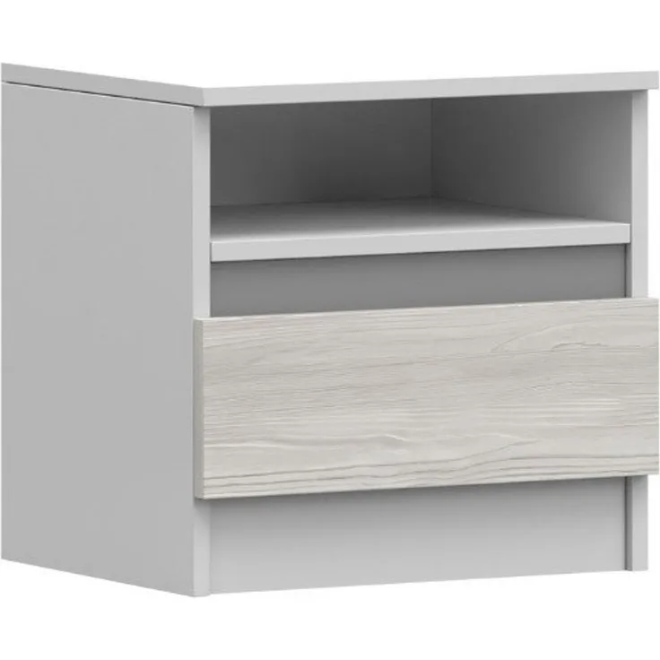 Deine Möbel 24 Nachttisch HEAVEN Nachtkommode 40/42/36 cm (B/H/T) (Kompakter Nachttisch mit Schublade & offenem Fach – ideal für Schlafzimmer oder Gästezimmer, 2-St, kombinierbar mit Betten, Kommoden und Kleiderschränken), HEAVEN-Kollektion