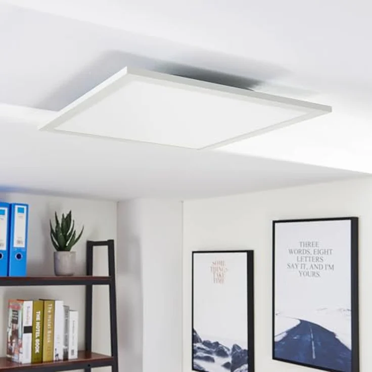 Arcchio LED Panel Tinus, dimmbar mit Leselampe (2 flammig) in Weiß, moderne Deckenleuchte für Wohnzimmer und Büro – Bild 3