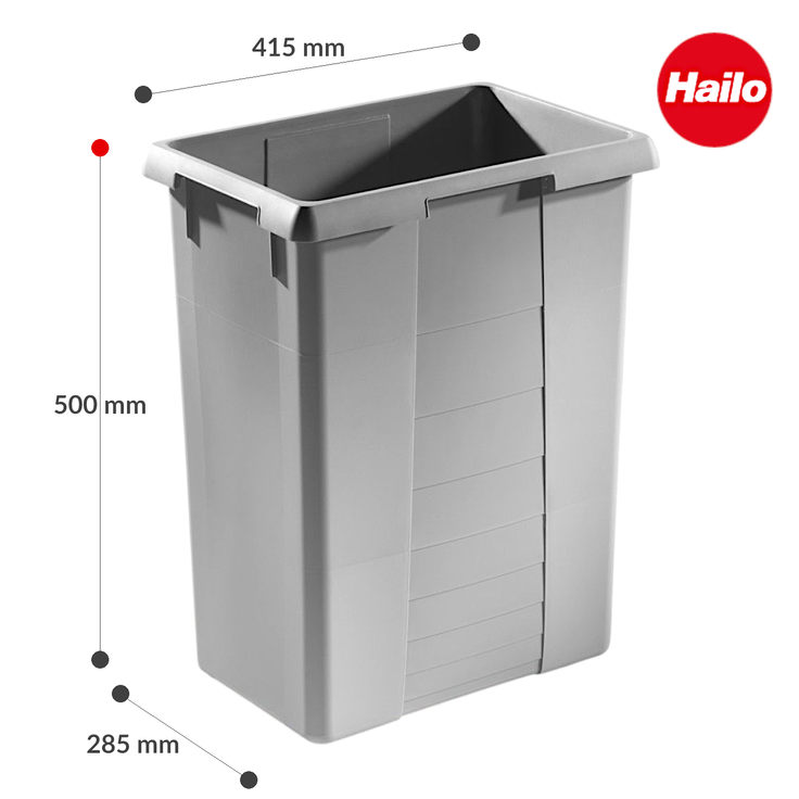 Hailo Inneneimer 1080369 hellgrau 40 LMülleimer für Easy Cargo Abfallsammler – Bild 3