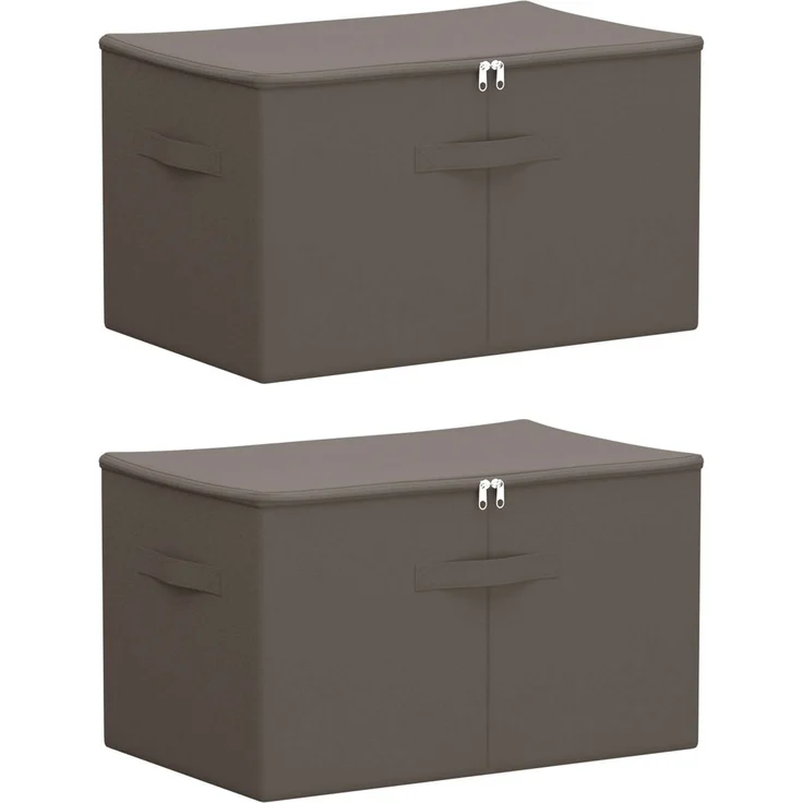 vidaXL Aufbewahrungsbox 2 stk. Vliesstoff 60 x 43 x 35 cm 90,3 L Grau 42024633 – Bild 2