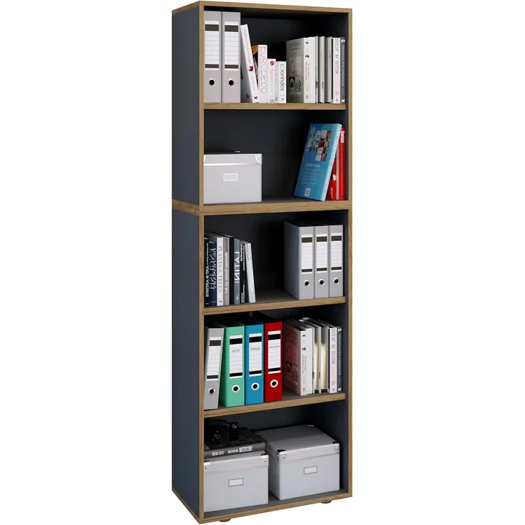 VCM Büroregal & Bücherregal Salia 920796 Anthrazit B. 60 x H. 183 x T. 33 cm