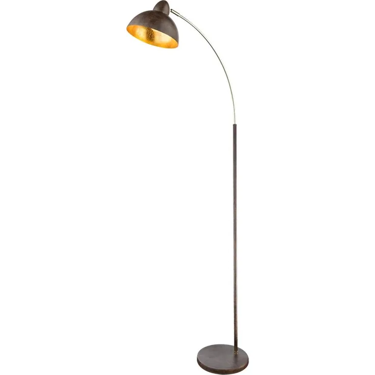 Stehleuchte, Spot beweglich, Messing, rostfarben, H 155 cm