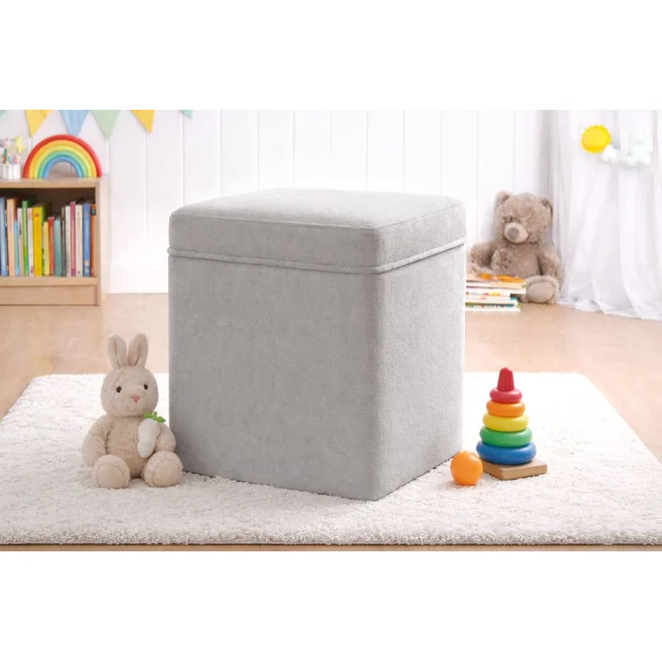 Hanah Home 'Oliver - Grey' Pouffe, Grau, 46 x 43 x 46 cm