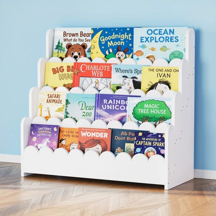 SpaceAid Bücherregal 4-stöckiges Kinderregal, Montessori-Bücherregal für Kleinkinder – Bild 1