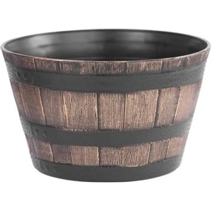 PROREGAL® Blumentopf Blumentopf Holz-effekt, 39x28cm, Gold – Bild 4