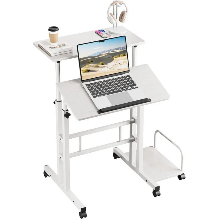 Dripex Stehpult Höhenverstellbar Laptoptisch mit Rollen und neigbar Tischplatte