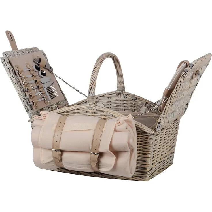 UNUS GARDEN Picknickkorb Komplettset für 2 Personen (1 St, 28/40x32x48 cm (HxBxL), inklusive Picknickdecke und inklusive Besteck, Geschirr, uvm.
