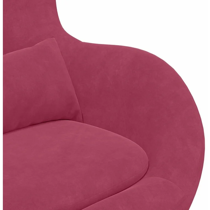 vidaXL Eiersessel Weinrot 63 x 73 x 90 cm Samt 42002761 – Bild 6
