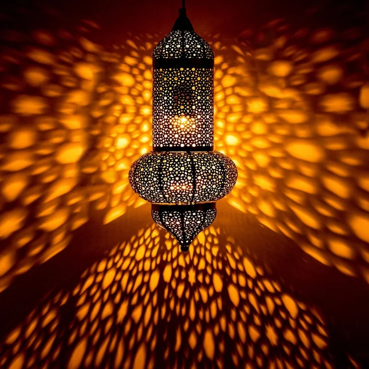 Marrakesch Orient & Mediterran Interior Pendelleuchte Orientalische Pendelleuchte Jamini Silber 51 cm, Handarbeit & Boho, Leuchtmittel nicht im Lieferumfang enthalten, Handarbeit – Bild 3