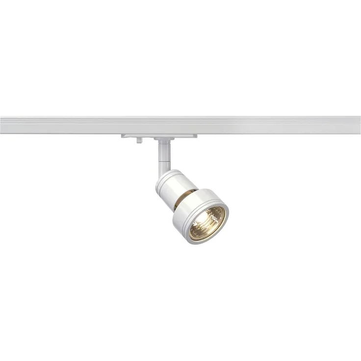 SLV PURI | LED Schienen-Strahler, Dreh- und schwenkbarer 1-Phasen-Strahler, Deckenstrahler, Deckenleuchte, Schienensystem, Innenleuchte| GU10, weiß, inkl. 1Phasen-Adapter