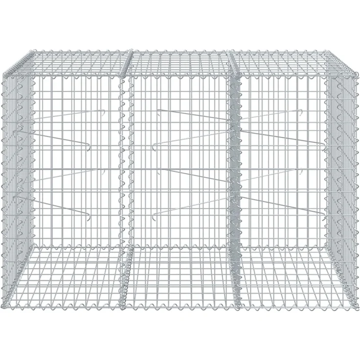 vidaXL Gabione mit Deckel 150x100x100 cm Verzinktes Eisen 3295191 – Bild 2