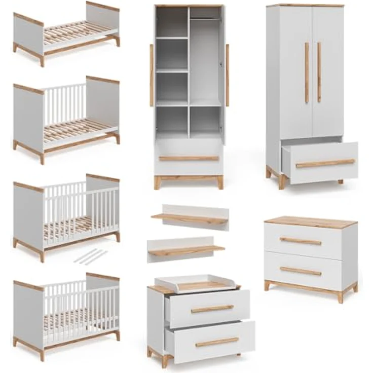 Kinderzimmer-Set Malia Weiß/Eiche 4er Set Vitalispa – Bild 6