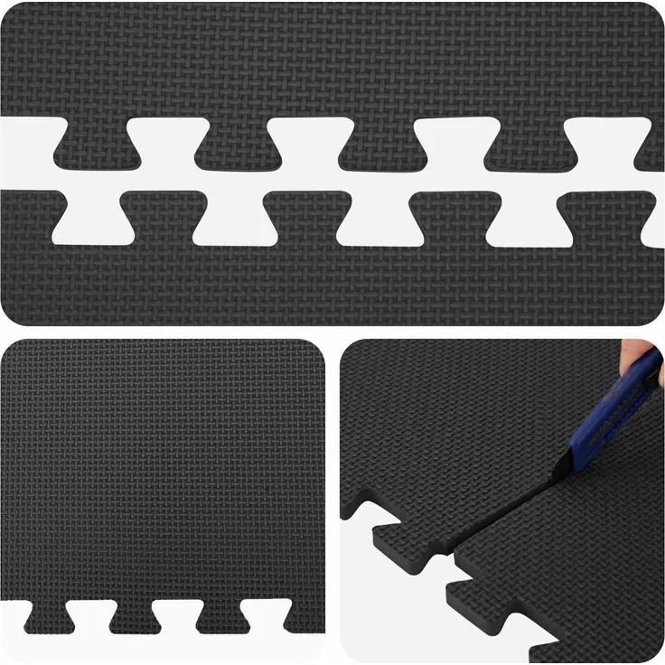 vidaXL Pool Bodenschutzmatte 40 Stk. Schwarz 14,4 m² EVA-Schaum 3433280 – Bild 7