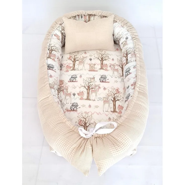 Baby Fancyroom Bettnestchen Babynest mit XL Liegefläche dicke Matratze 100% Baumwolle Babynestchen, (Babycocoon Reisebett Nestchen Kuschelnest, Neugeborene Erstausstattung), Handmade with Love, Matratze abnehmbar, XL Liegefläche, Baumwollstoffe