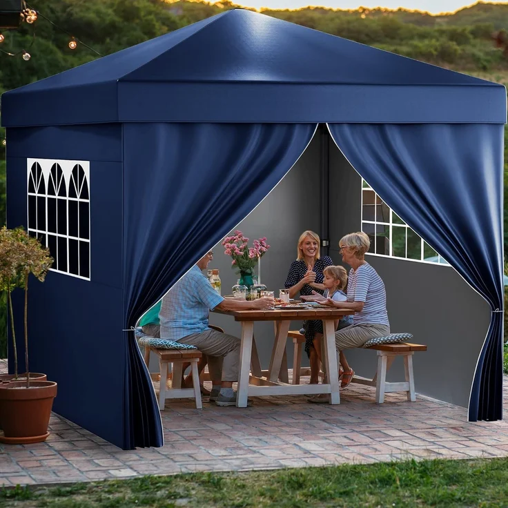 YITAHOME 3X3M Outdoor Pop Up-Pavillon mit Seite Faltpavillon, Wasserdichter Faltbarer Gartenpavillon Für Alle Jahreszeiten Camping Pavillon Anti-uv Mit Kostenlosen Höhenverstellbaren Für Party Märkte – Bild 1