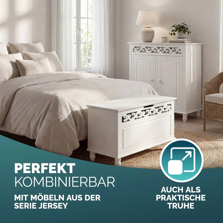 Casaria Kommode Sideboard Schrank Jersey 2 Türen Weiß – Bild 8