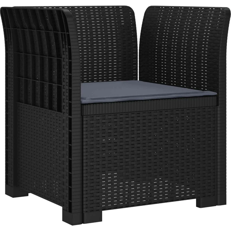vidaXL 1-Sitzer Sessel mit Kissen Rattan-Look PP Anthrazit 8011855 – Bild 2