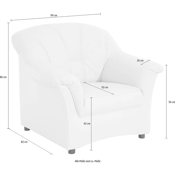 DOMO collection Sessel Flores, wahlweise mit Federkern (nicht bei Microfaser PRIMABELLE®-Struktur) – Bild 3
