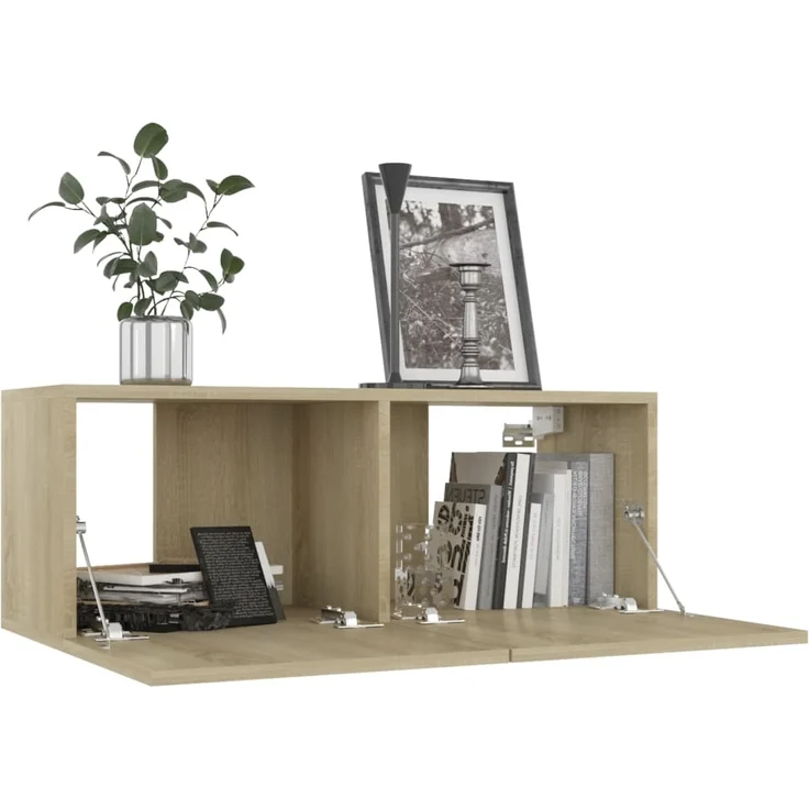 vidaXL TV-Schrank Sonoma-Eiche 80x30x30 cm Holzwerkstoff 801475 – Bild 3