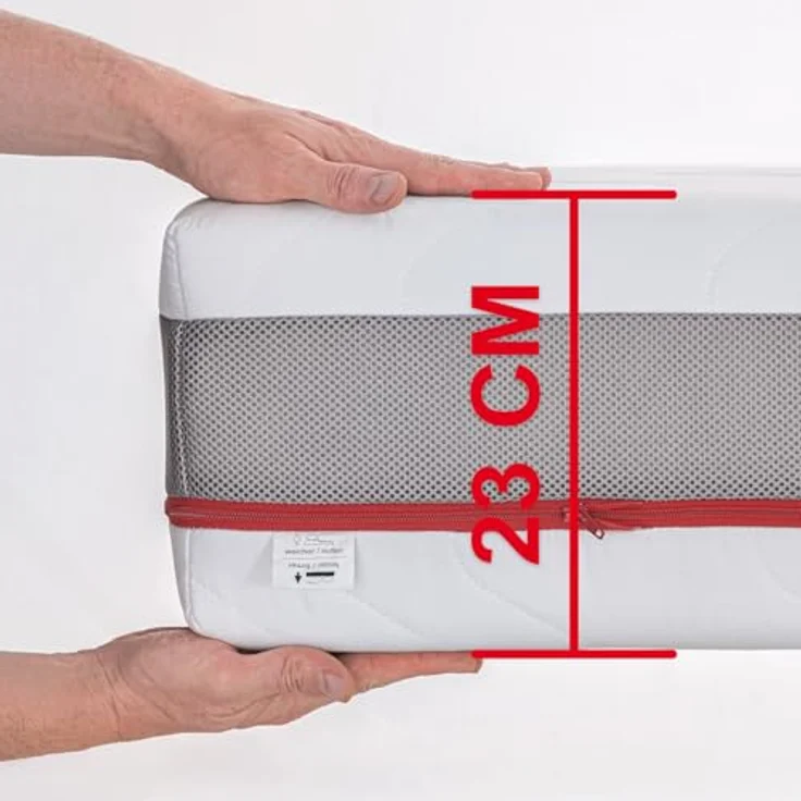 7 Zonen ergonomische Taschenfederkernmatratze Sleezzz Premium 140 x 200 cm, Höhe 23 cm, Härtegrad H2/H3 – Bild 9