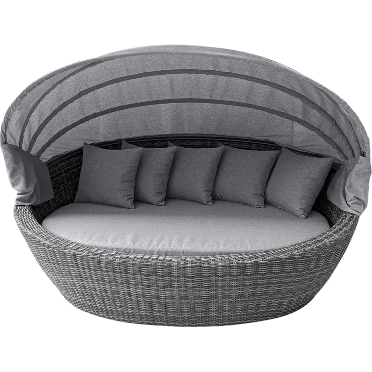 VIVERA Loungeinsel, oval, Geflecht: doppelthalbrund, Gestell: Aluminium, inkl. Auflage