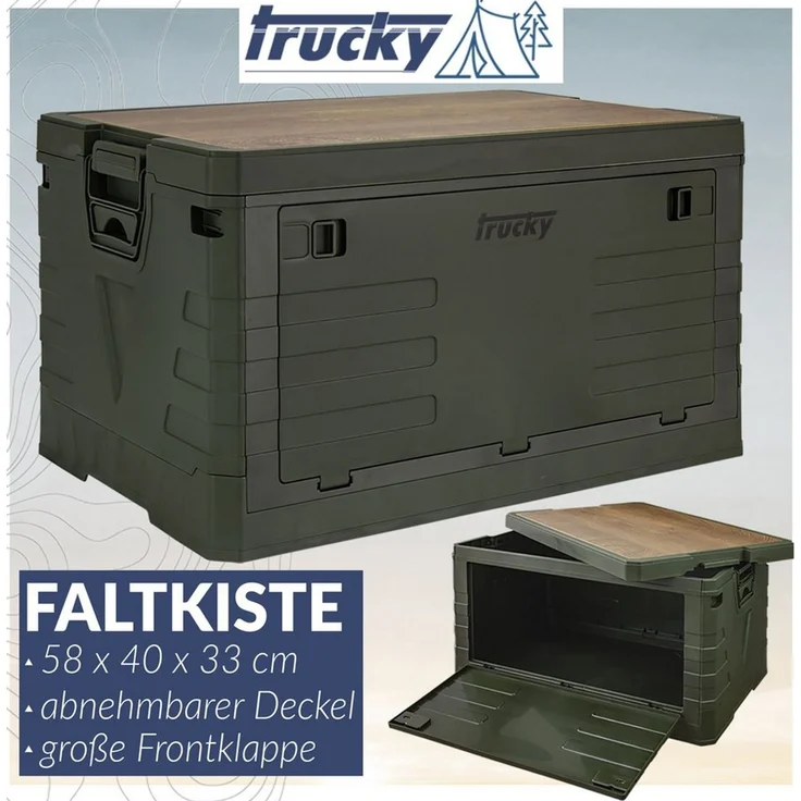 Trucky Faltbox Storage Box Camping Klappbox Klappkiste faltbar Grün Auswahl – Bild 2