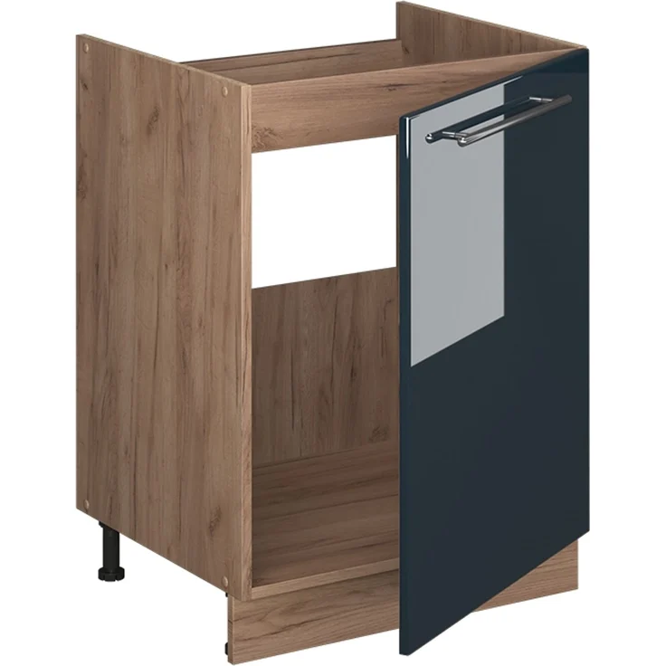 Spülenunterschrank Fame-Line Dunkelblau Hochglanz/Goldkraft Eiche 60 cm Vicco – Bild 6