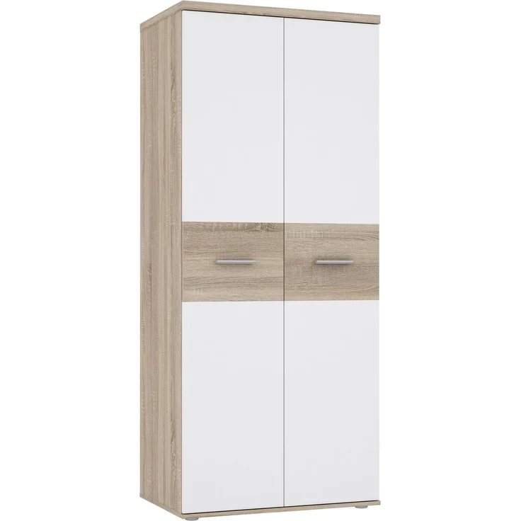 Kleiderschrank >WINNIE< in Sonoma Eiche / Weiss - 79,9x188,6x52,7cm (BxHxT) – Bild 4