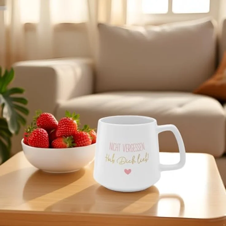 GRUSS & CO Tasse konisch "Hab dich lieb!" | Steinzeug, 43 cl, mehrfarbig | Geschenk Verliebte | 48447 – Bild 4
