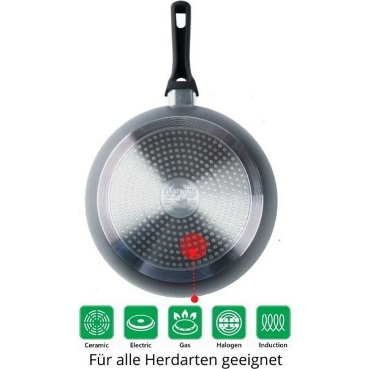 Bratpfanne 28cm Glasdeckel Induktion Marmor Antikratz Pfanne 3-lagige Marmorbeschichtung für alle Herdarten – Bild 4