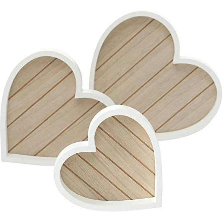 BOLTZE GRUPPE GmbH Tablett Dekotablett in Herzform HERZ, 3er-Set, MDF – Bild 2